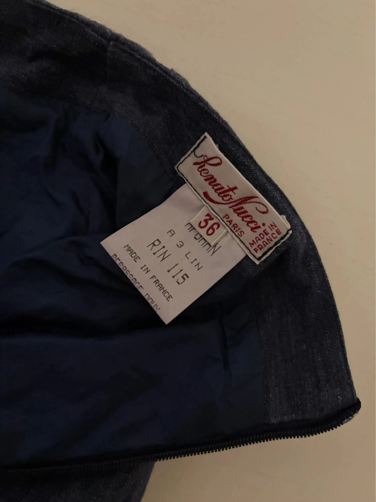 🌸 Navy blue linen straight skirt Clémentucci Paris – Size 36 – Made in France – photo 6